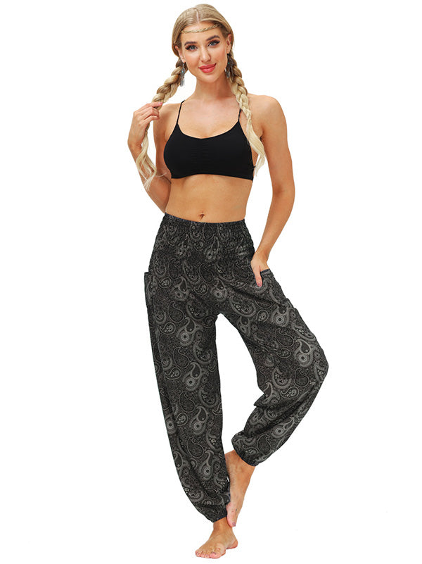 Bohemia Printed Elastic High Waisted Knickerbockers& Yoga Pants