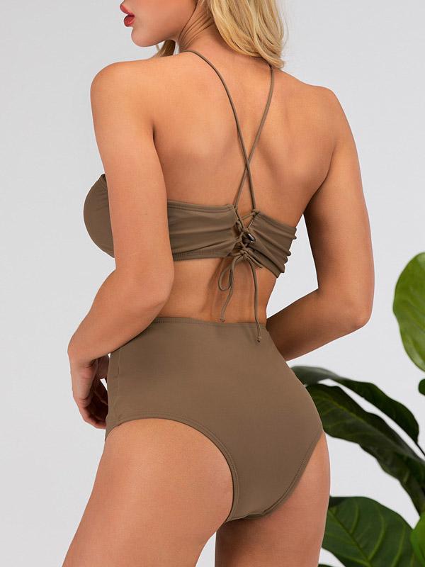 Sexy Hollow Bandage Bikini Swimsuit