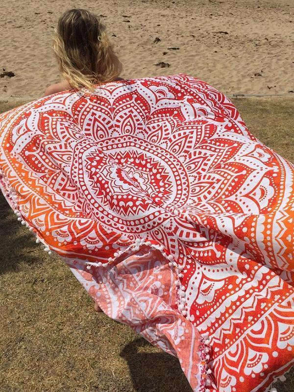 Beautiful Summer Bohemia Round Beach Mat Yoga Mat