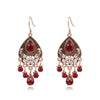 Vintage red garnet geometric earrings