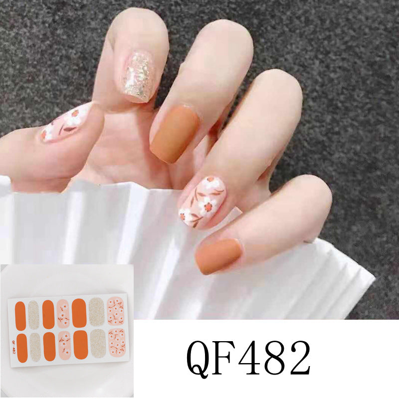 Caramel shows white frosted beauty Press on nail