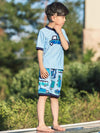 AONIHUA Truck Printed Short Sleeves Little Boy Swimwear