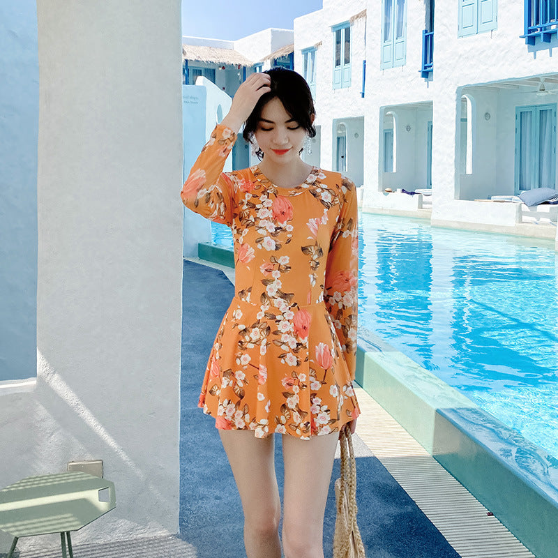 Fashion printed one piece swimsuit