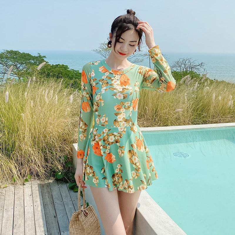 Fashion printed one piece swimsuit