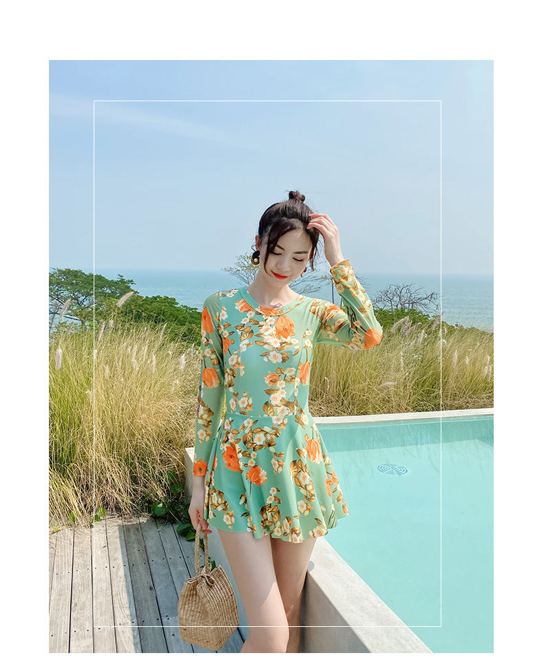 Fashion printed one piece swimsuit