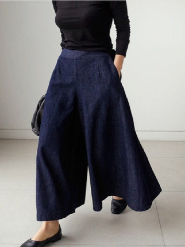 Loose Wide-Leg Empire Jean Pants