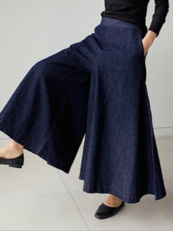 Loose Wide-Leg Empire Jean Pants