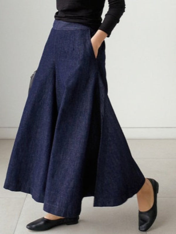 Loose Wide-Leg Empire Jean Pants