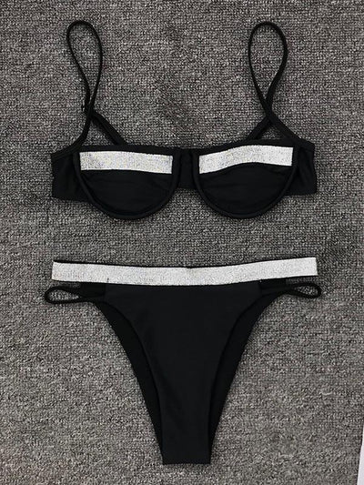 Sexy Strapless Split Joint Split Type Bikini Swimsuit