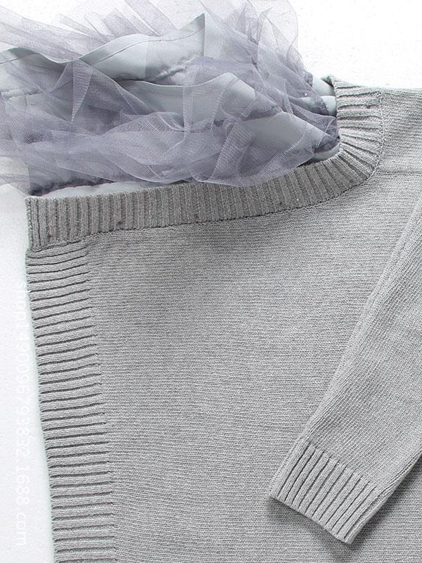 Irregular Gauze Split-joint Sweater