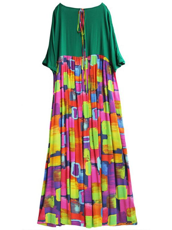 2019 Summer New Original Fashion Loose Split-joint  Maxi Dress