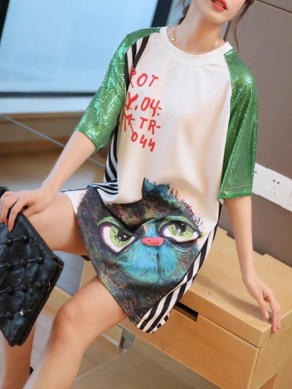 Loose Cartoon Printed Cofortable T-Shirts