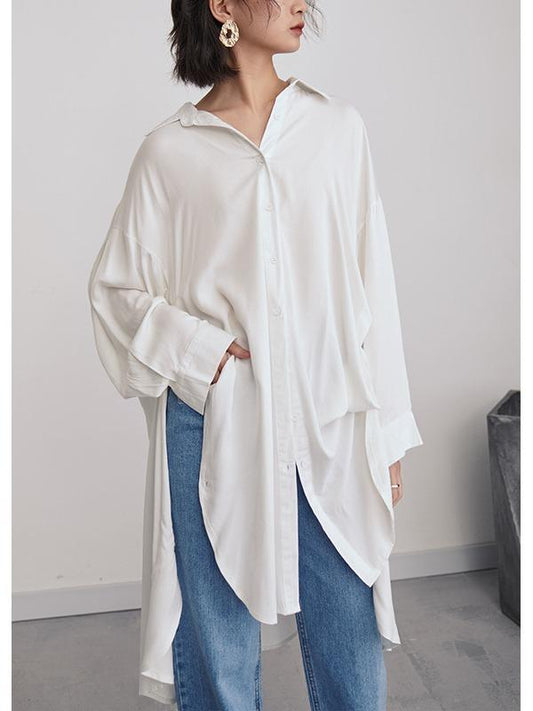 Loose Cropped Light Long Shirt