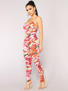 Spaghetti-neck Printed Jumpsuits