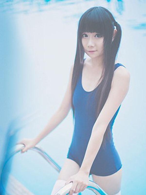 Japanese Students Solid One-piece Swimwear