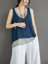 False Two Sleeveless Round Neck Knit Vest