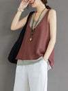 False Two Sleeveless Round Neck Knit Vest