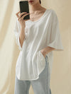 CASUAL SIMPLE SOLID COTTON T-SHIRTS