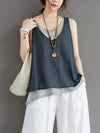 False Two Sleeveless Round Neck Knit Vest