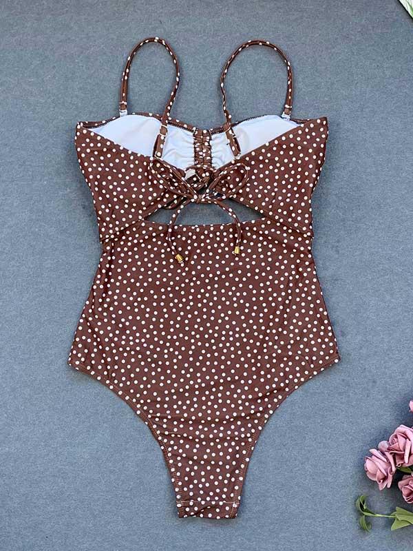 Polka Dot Bandage One-Piece Swimwear