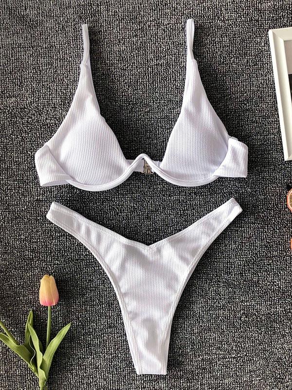 Sexy Spaghetti-Neck Padded Triangles Bikini Swimsuit