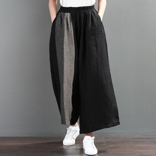 Women Spring Casual Solid Ankle Length Wide Leg Pants