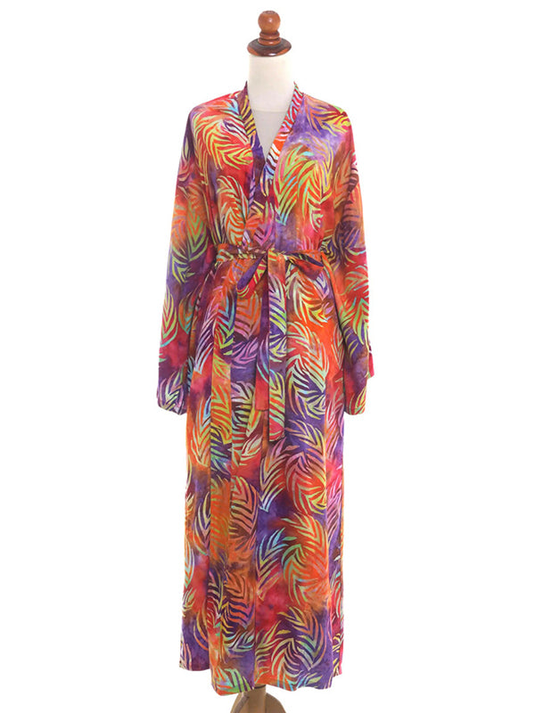 Bohemia Printed Belted Long Sleeves Cover-Up