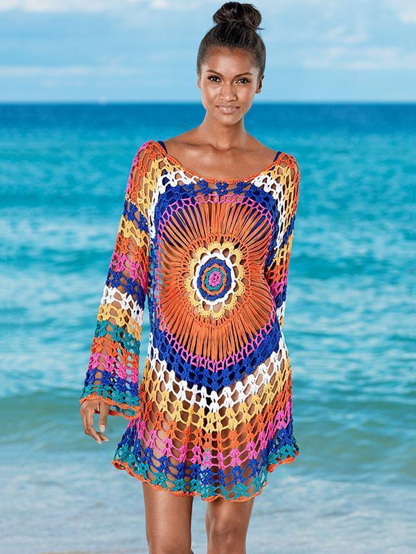 Crochetgo Colorful Knitting Cover-up Swimwear