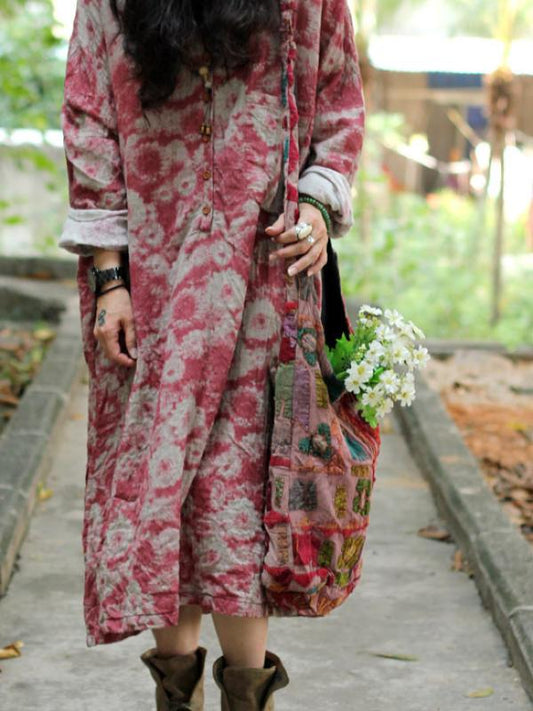 ORIGINAL RAMIE COTTON FLORAL PRINTED MAXI DRESS