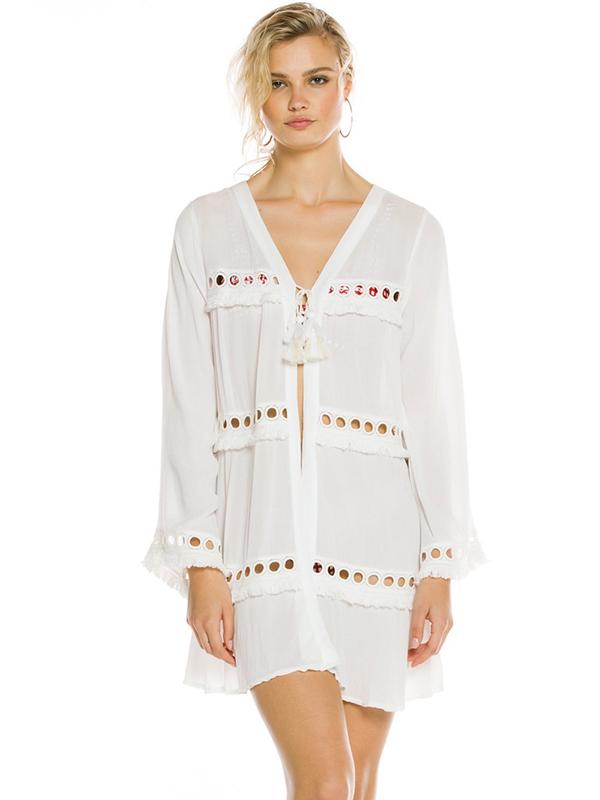 Bandage Hollow Ruffled Cover-ups