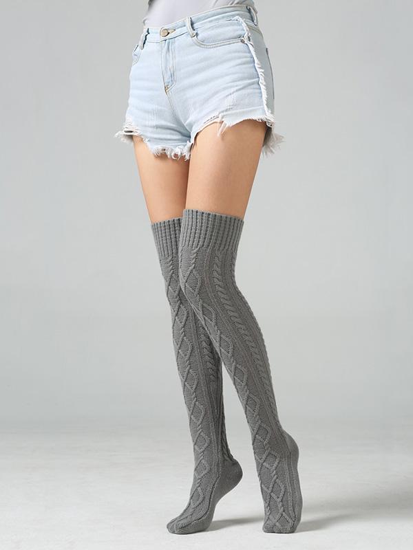 Knitting Over Knee-high 4 Colors Stocking