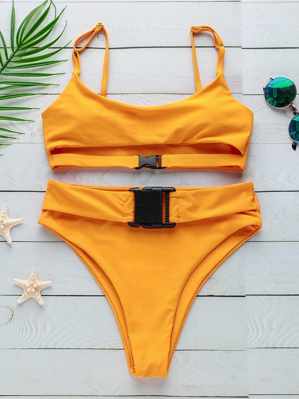 Solid Bandage Bikinis Swimwear