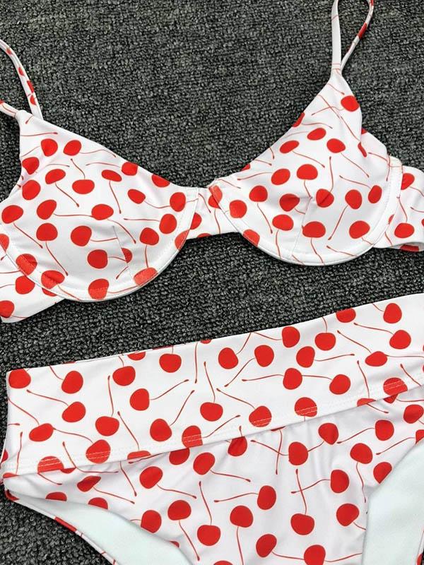 Balconette Dot High Waisted Bikini Set