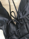 Backless Thong Plain One-piece Swimwear