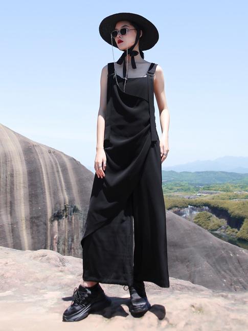 Light Ruffled Solid Wide Leg Pants Jumpsuits