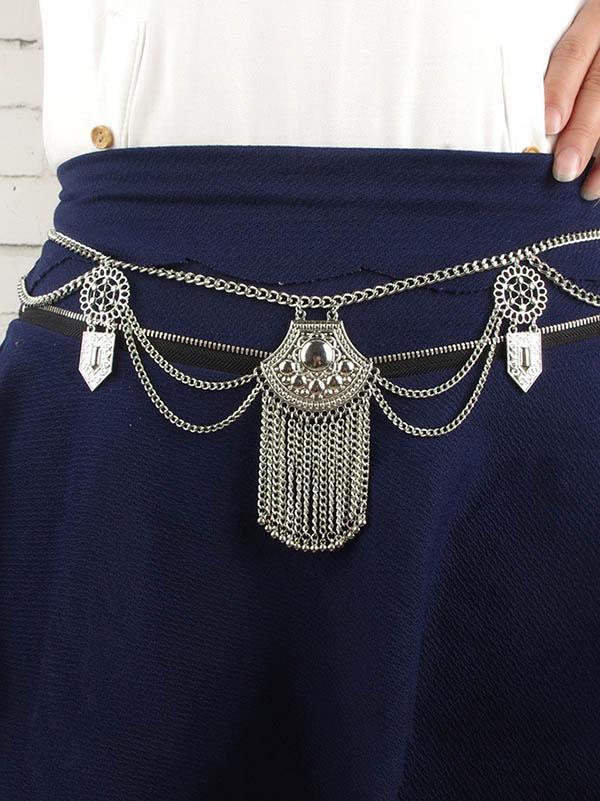 Sexy Bohemia Carving Tassels Waist Chain Accessories