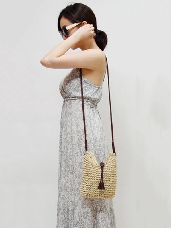 Knitted Korean Tasseled Single-shoulder Bag