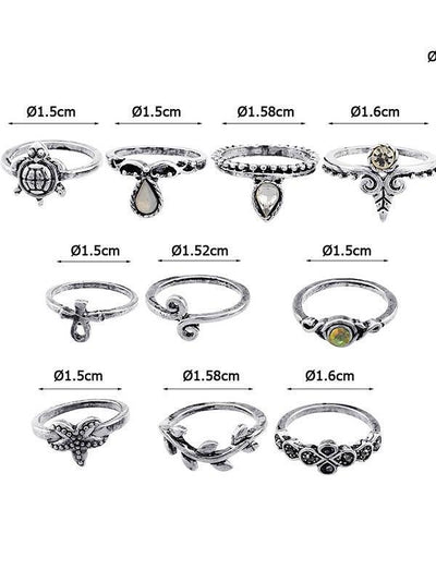 Beautiful 10pcs Vintage Rings Accessories