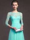 Beautiful Lace 3/4 Sleeve Maxi Dress Evening Dress