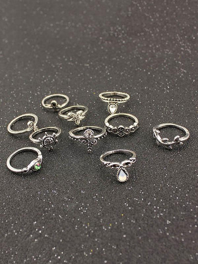 Beautiful 10pcs Vintage Rings Accessories