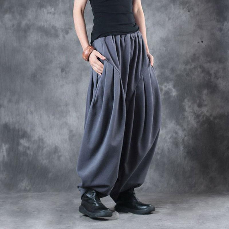 Loose Casual Winter Simple Light Gray Pants For Women