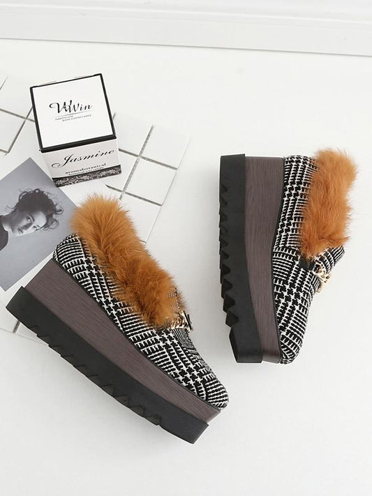 Artificial Fur Plus Velvet Sponge Bottom Shoes