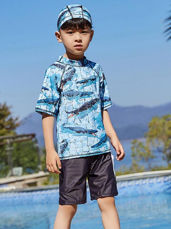 AONIHUA Crocodile Printed Top Boy Swimwear