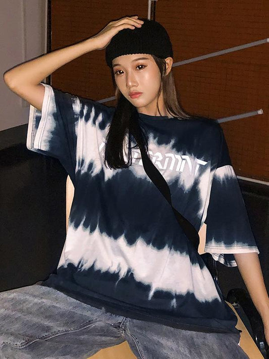 Retro Casual Tie-Dyed T-shirt