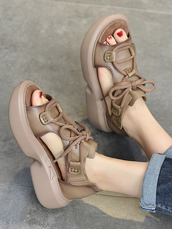 Original Casual Tied Hollow Platform Shoes