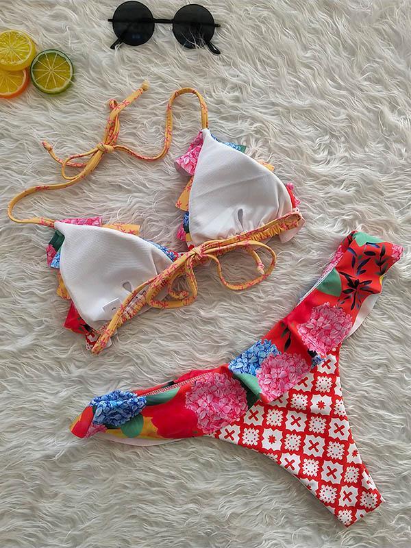 Falbala Bandage Sexy Bikinis Swimwear