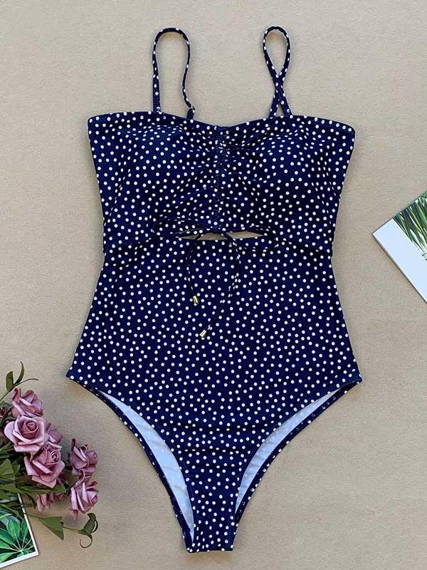 Polka Dot Bandage One-Piece Swimwear