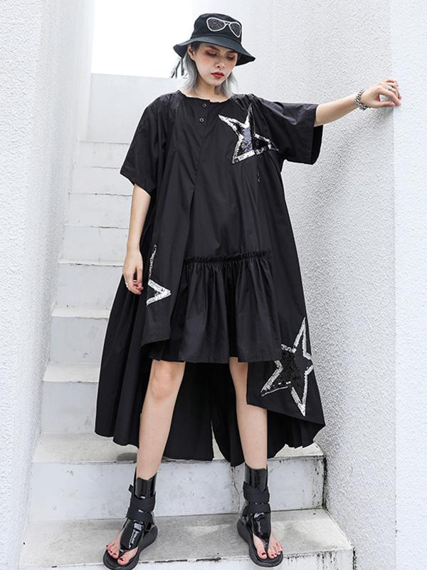 Oversize Asymmetric Stars Dress