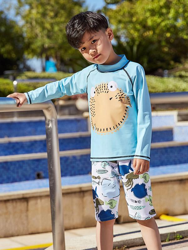 AONIHUA Long Sleeves Little Boy Swimwear