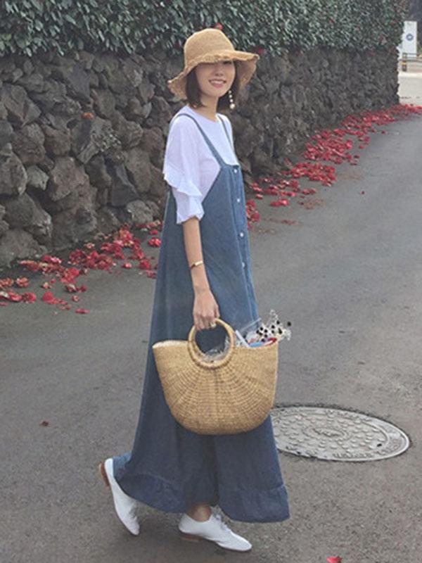 Casual Jean 2-pieces Long Dress